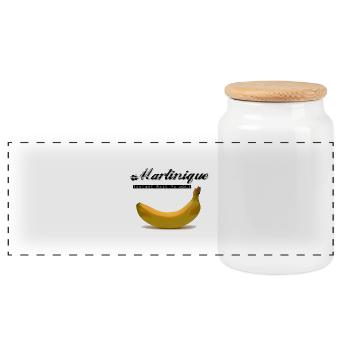 MARTINIQUE - Boîte à biscuits avec couvercle en bois - blanc - Devant