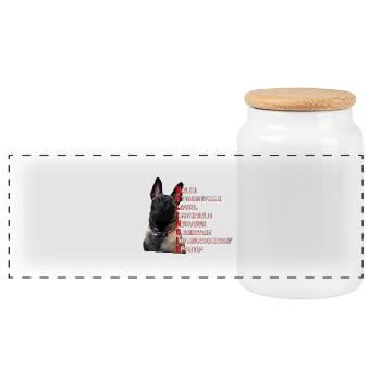 malinois - Boîte à biscuits avec couvercle en bois - blanc - Devant