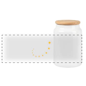flowers_design - Boîte à biscuits avec couvercle en bois - blanc - Devant