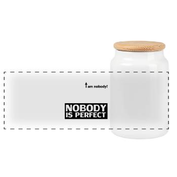 nobody_is_perfect - Boîte à biscuits avec couvercle en bois - blanc - Devant