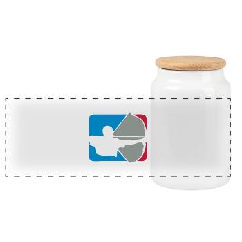 archery archery logo bogenschieben drapes - Panoramic Cookie Jar with Wooden Lid - white - Front