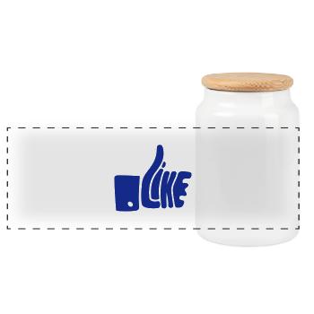 Like - Boîte à biscuits avec couvercle en bois - blanc - Devant