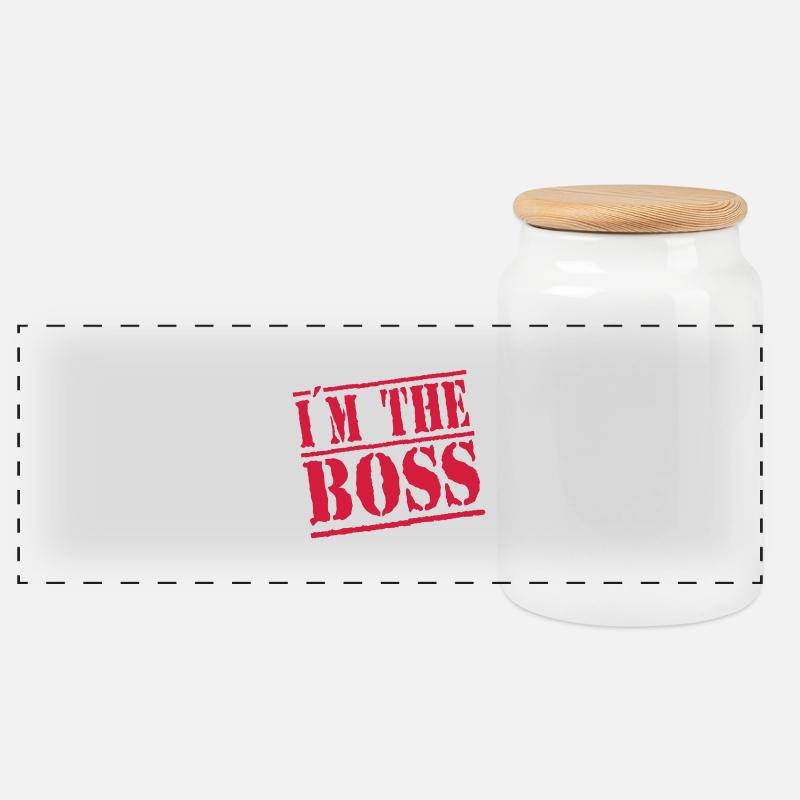 Boss - Panorama Keksdose mit Holzdeckel - Weiß