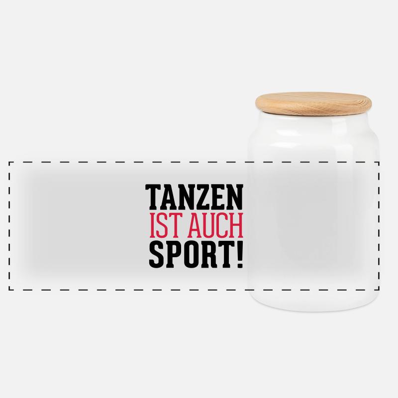 Tanzen ist auch Sport - Panorama Keksdose mit Holzdeckel - Weiß