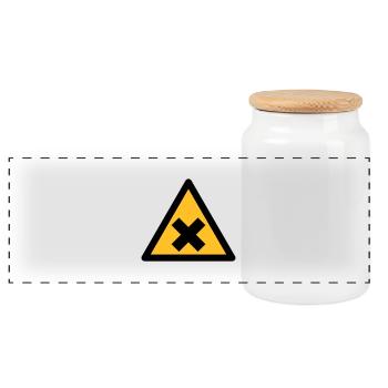 Hazard Symbol - Harmful Substances (2-color) - Panoramic Cookie Jar with Wooden Lid - white - Front