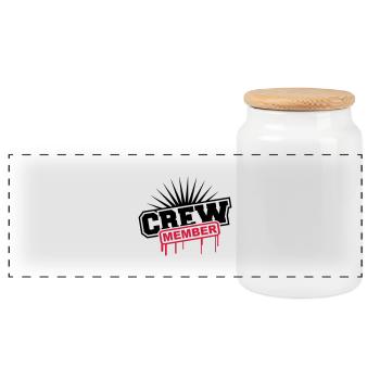 Crew Member Graffiti - Boîte à biscuits avec couvercle en bois - blanc - Devant