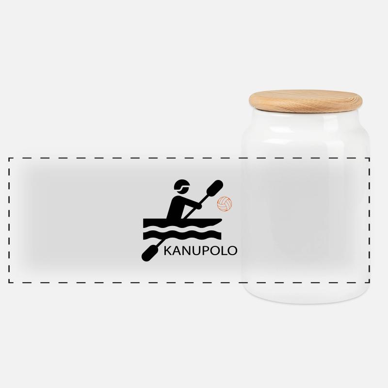 Kanupolo - Panorama Keksdose mit Holzdeckel - Weiß