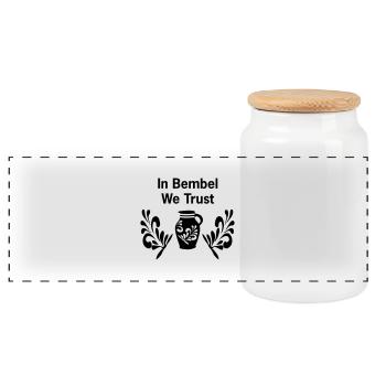 In Bembel we Trust | Frankfurt Motive - Panorama Keksdose mit Holzdeckel - Weiß - Vorne