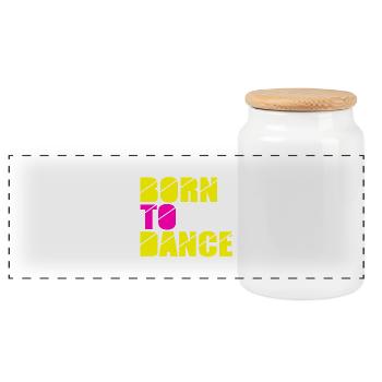 born to dance - Panorama Keksdose mit Holzdeckel - Weiß - Vorne