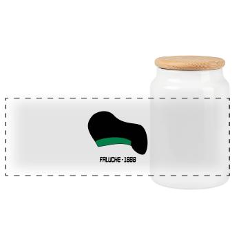 Faluche - Boîte à biscuits avec couvercle en bois - blanc - Devant