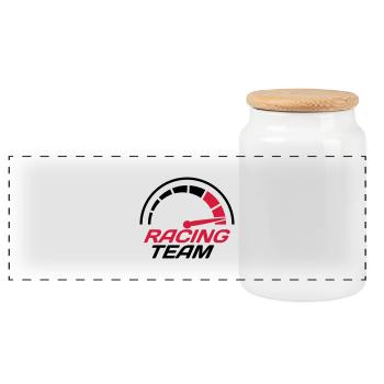 Pelouse rapide de compteur de vitesse équipe de co - Boîte à biscuits avec couvercle en bois - blanc - Devant