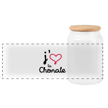 J'aime la Chorale - Panoramic Cookie Jar with Wooden Lid - white - Front