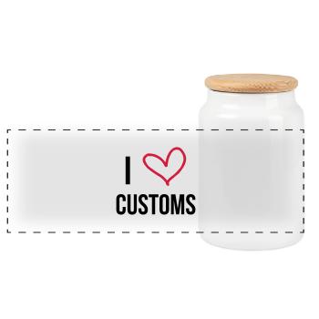 Customs Officer / Police / Douanier / Zollbeamter - Panoramic Cookie Jar with Wooden Lid - white - Front