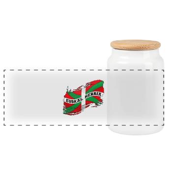 Drapeau Basque - Boîte à biscuits avec couvercle en bois - blanc - Devant