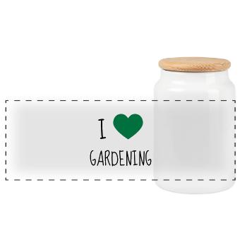 Garden - Gardener - Gardening - Green - Nature - Boîte à biscuits avec couvercle en bois - blanc - Devant