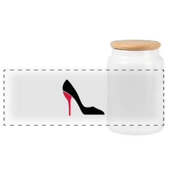 high_heels_2 - Panoramic Cookie Jar with Wooden Lid - white - Front