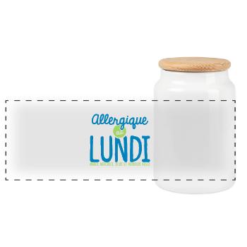 Allergique au Lundi - Boîte à biscuits avec couvercle en bois - blanc - Devant