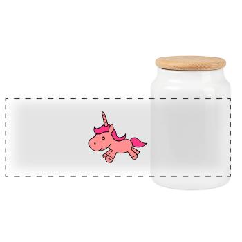 unicorn_01 - Panorama Keksdose mit Holzdeckel - Weiß - Vorne