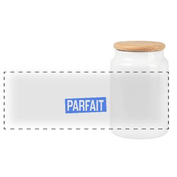 mon père n'est pas parfait et alors? - Boîte à biscuits avec couvercle en bois - blanc - Devant