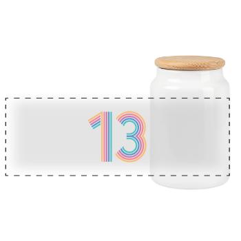 Cooles Geschenk zum 13. Geburtstag von 13 - 13 Jahren - Panorama Keksdose mit Holzdeckel - Weiß - Vorne