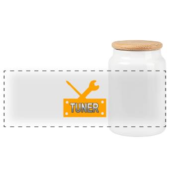 Voiture - Boîte à biscuits avec couvercle en bois - blanc - Devant