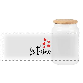 SAINT VALENTIN. EVJF. JE T'AIME. I LOVE YOU. AMOUR - Boîte à biscuits avec couvercle en bois - blanc - Devant