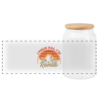 Je peux pas jai randonnées rando - Boîte à biscuits avec couvercle en bois - blanc - Devant
