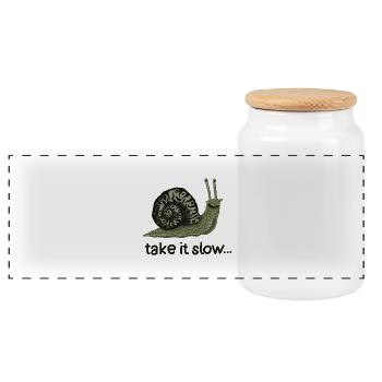 Schneck (Allez-y doucement) - Boîte à biscuits avec couvercle en bois - blanc - Devant