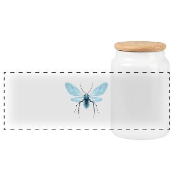 Insect glowing wings translucent fantasy nature - Panorama Keksdose mit Holzdeckel - Weiß - Vorne