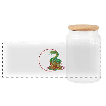 Serpent de vie - Boîte à biscuits avec couvercle en bois - blanc - Devant