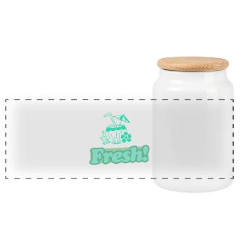 Fresh! 3.0 - Panoramic Cookie Jar with Wooden Lid - white - Front