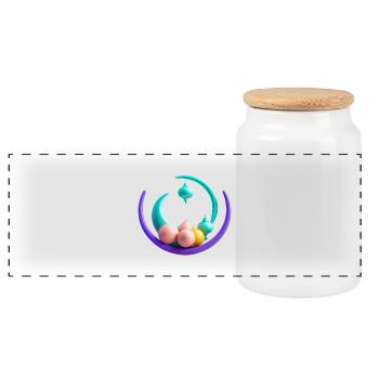 Ramadan Gift Eid Mubarak Islam Allah Muslim - Panoramic Cookie Jar with Wooden Lid - white - Front