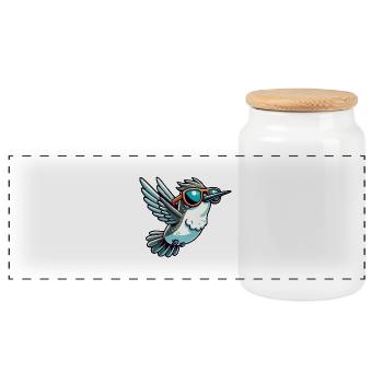 Lunettes de soleil Hummingbird - Boîte à biscuits avec couvercle en bois - blanc - Devant