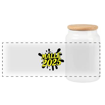 Malle 2025 - Boîte à biscuits avec couvercle en bois - blanc - Devant