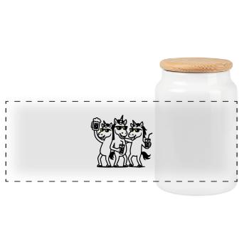 Fête de la bière Licorne - Boîte à biscuits avec couvercle en bois - blanc - Devant