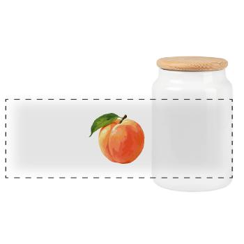 Pêche - Boîte à biscuits avec couvercle en bois - blanc - Devant