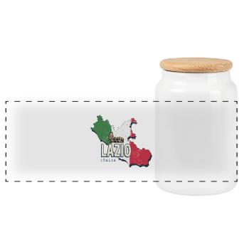 Lazio Italie Rétro Région Vintage Souvenir - Boîte à biscuits avec couvercle en bois - blanc - Devant