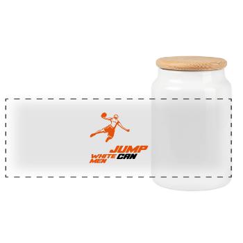 Basket-ball Basketball Basket - Boîte à biscuits avec couvercle en bois - blanc - Devant