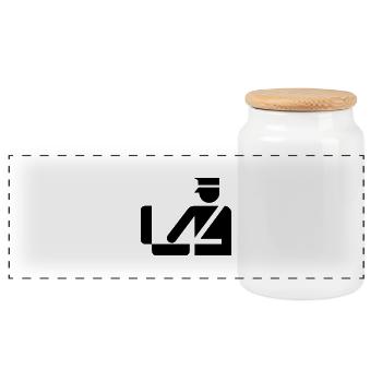 police - Boîte à biscuits avec couvercle en bois - blanc - Devant