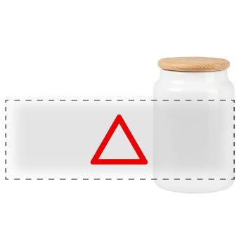 Blank Warning Triangle - Panoramic Cookie Jar with Wooden Lid - white - Front