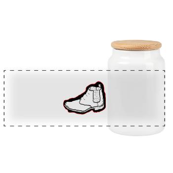 New Shoes - Panoramic Cookie Jar with Wooden Lid - white - Front