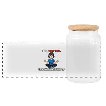 Non Tilted Gamer Saying Design - Panoramic Cookie Jar with Wooden Lid - white - Front