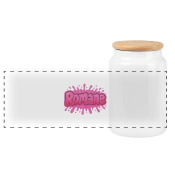 Graffiti Romane Name Gift Ideal Printable su - Panoramic Cookie Jar with Wooden Lid - white - Front