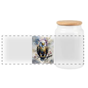 Pygargue à tête blanche - Boîte à biscuits avec couvercle en bois - blanc - Devant