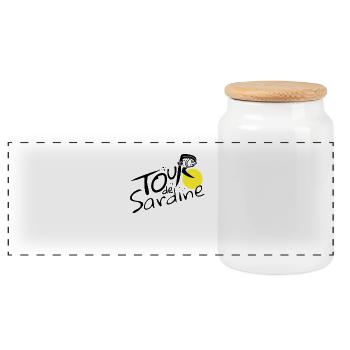 Funny Sardines Cycling Tour - Panoramic Cookie Jar with Wooden Lid - white - Front