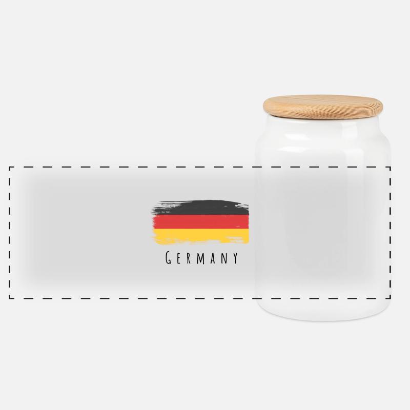 Deutschland - Panorama Keksdose mit Holzdeckel - Weiß