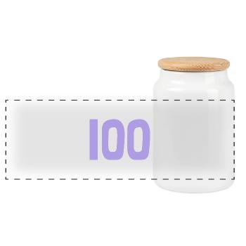 HAPPY BIRTHDAY. HAPPY BIRTHDAY. ANNIVERSARY. - Panoramic Cookie Jar with Wooden Lid - white - Front