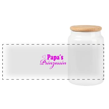Papa´s Prinzessin - Panorama Keksdose mit Holzdeckel - Weiß - Vorne