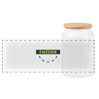 Sweden Circle Emblem - Panoramic Cookie Jar with Wooden Lid - white - Front