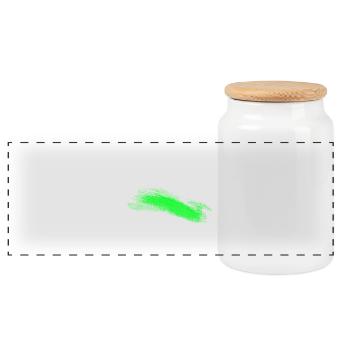 Trait de pinceau vert abstrait - Boîte à biscuits avec couvercle en bois - blanc - Devant